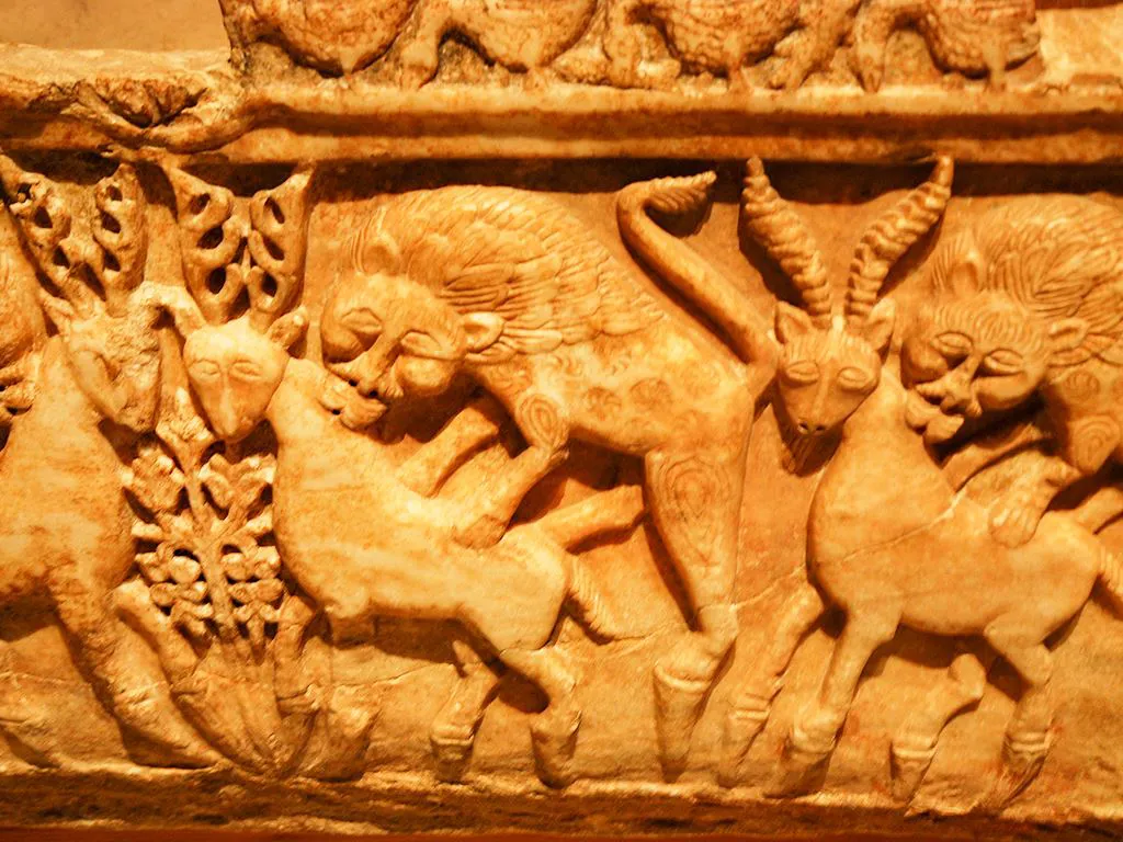 Frieze on drinking trough