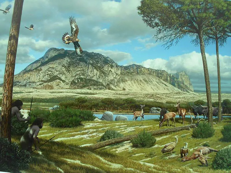 Panorama of Gibraltar circa 50,000 BC