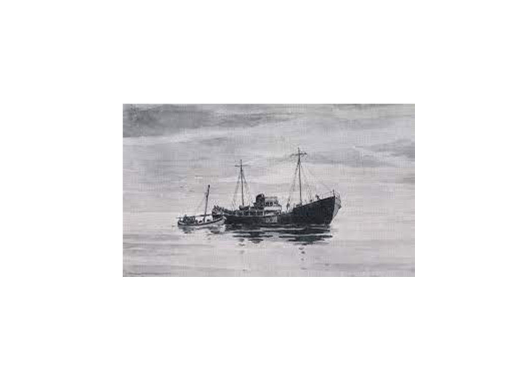 HMS Tarana and Seawolf - Watercolour from 'Secret Flotilla' by Sir Brooks Richards