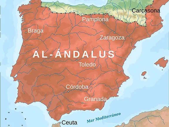 Greatest extent of al-Andalus