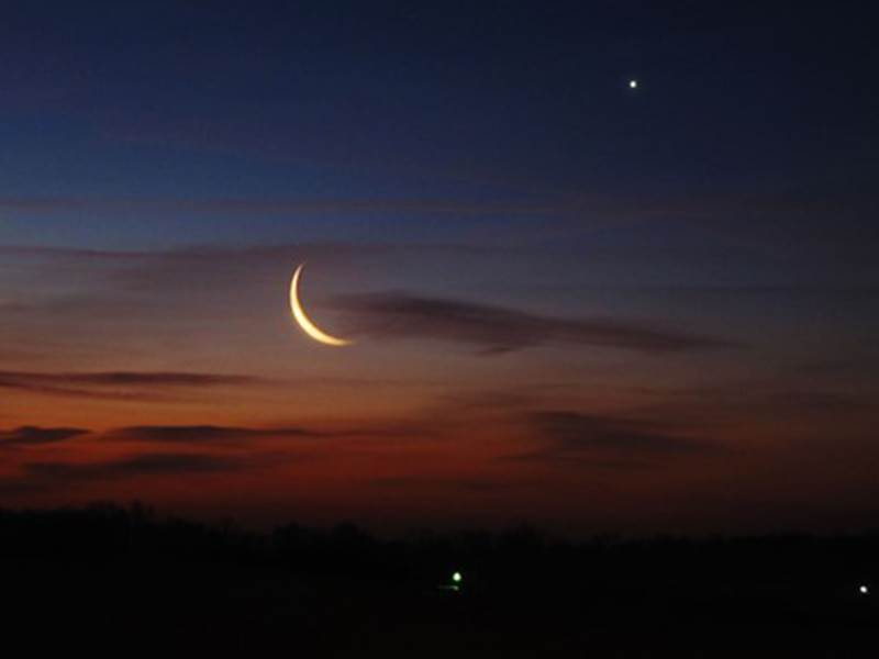 Crescent moon over the Gulf of Cadiz