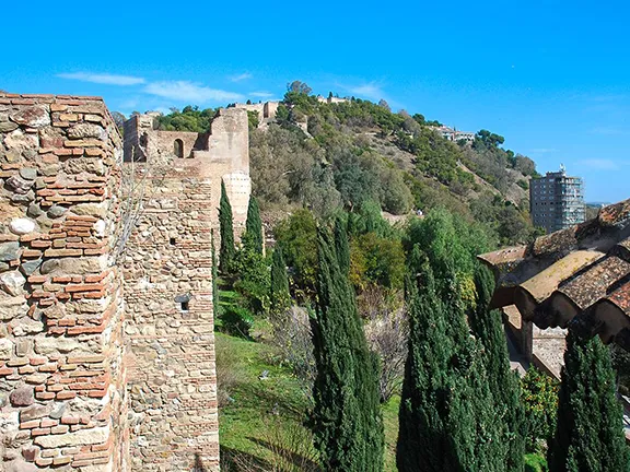 The Gibralfaro from the Alcazaba at Malaga