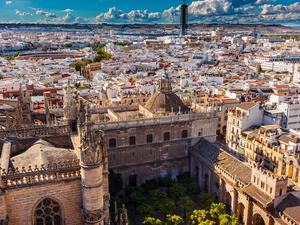 Aerial view of Seville Seville province in Andalucia