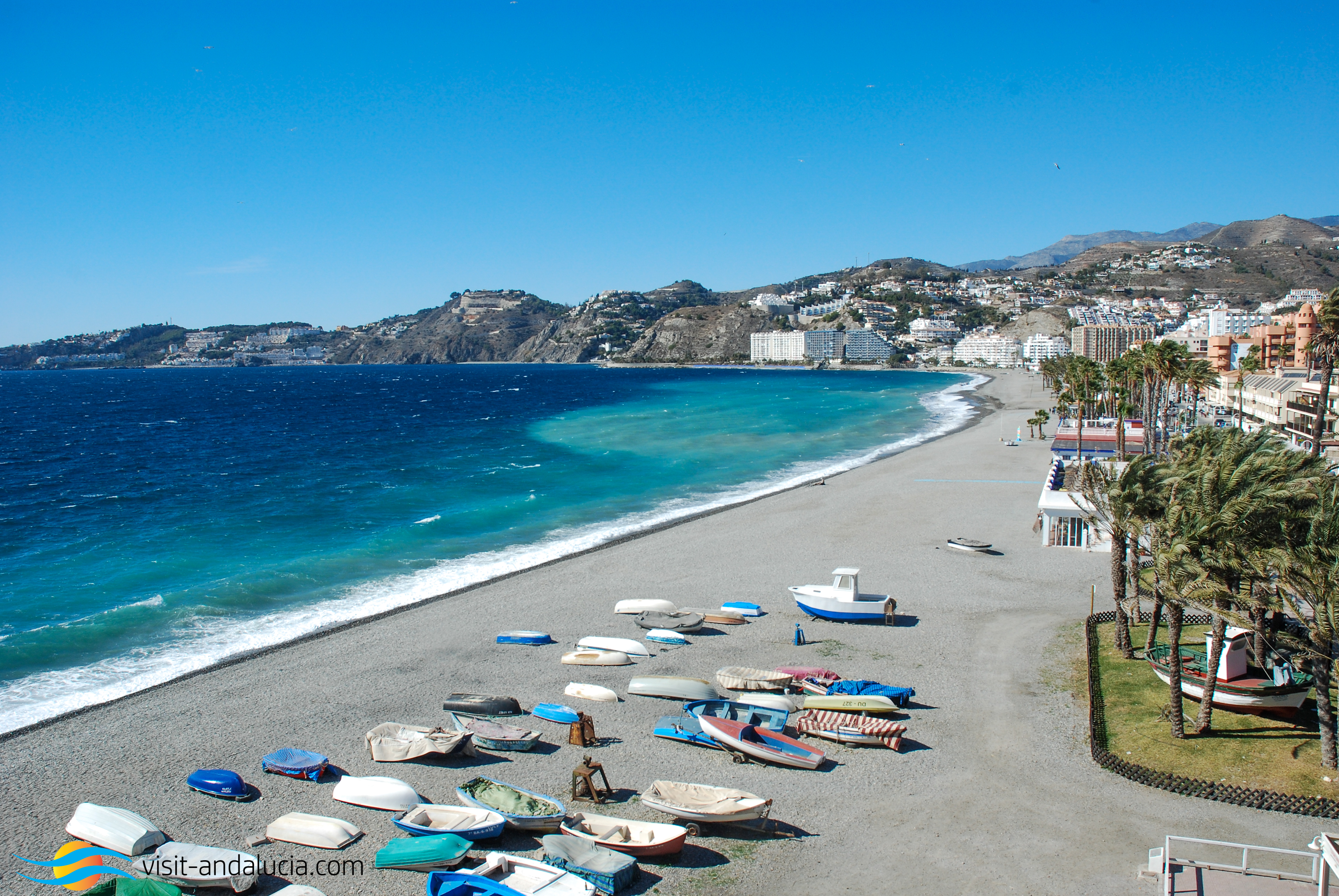 Looking along Almuñécar beach