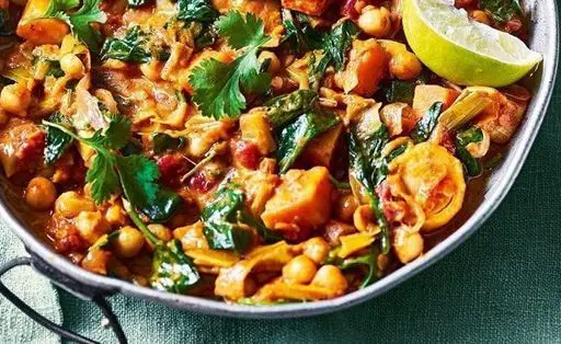 Sweet Potato, Mushroom, Chickpea and Spinach Coconut Curry