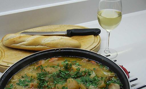 Andalucian rabbit, turnip and pear casserole